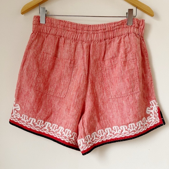 ANTHROPOLOGIE Linen Beachcomber Embroidered Boho Shorts XS - Picture 6 of 12
